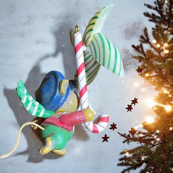 NIB Enesco Merry Mailman Christmas Holiday Ornament Mail Carrier Pinwheel Vintge - Picture 5 of 12